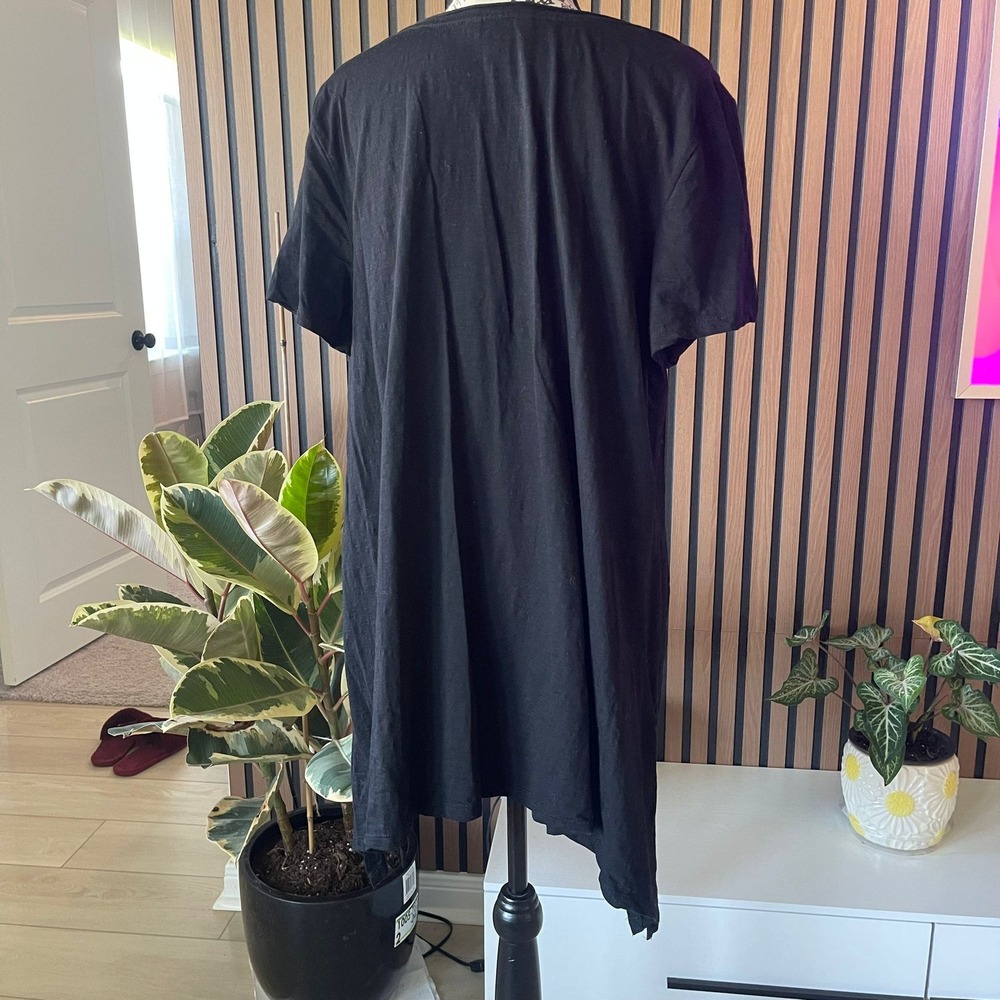Terre Bleue Black Embroidered‎ Tunic Dress Short Sleeve Size L - Picture 3 of 8